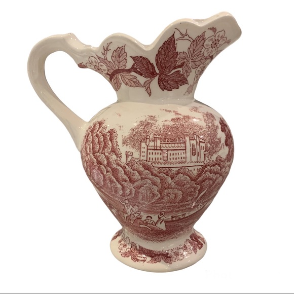 Johnson Bros Other - Vintage Johnson Bros Red Transferware Pitcher